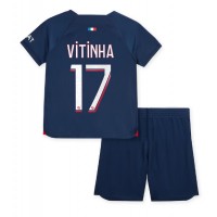 Paris Saint-Germain Vitinha Ferreira #17 Koti Peliasu Lasten 2023-24 Lyhythihainen (+ Lyhyet housut)